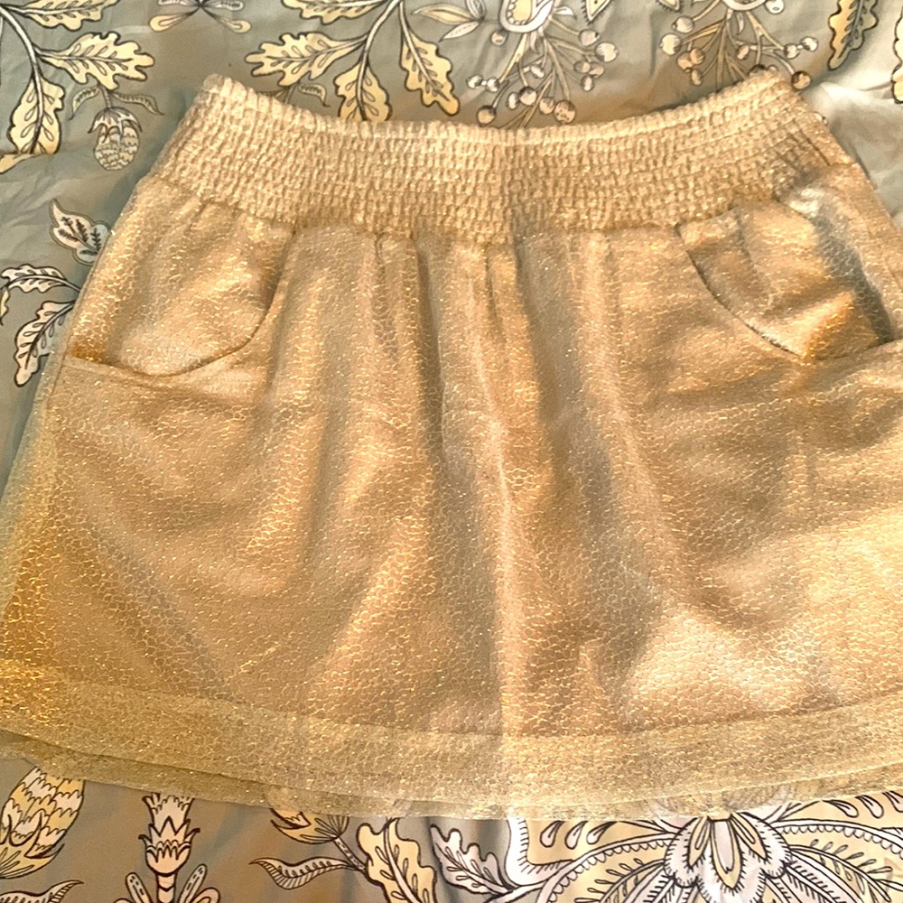 Shimmery gold GAP skirt.  Sz M